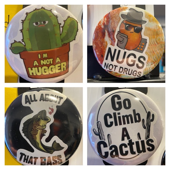 Assorted Large Humorous Buttons Set of 4 - Picture 1 of 1